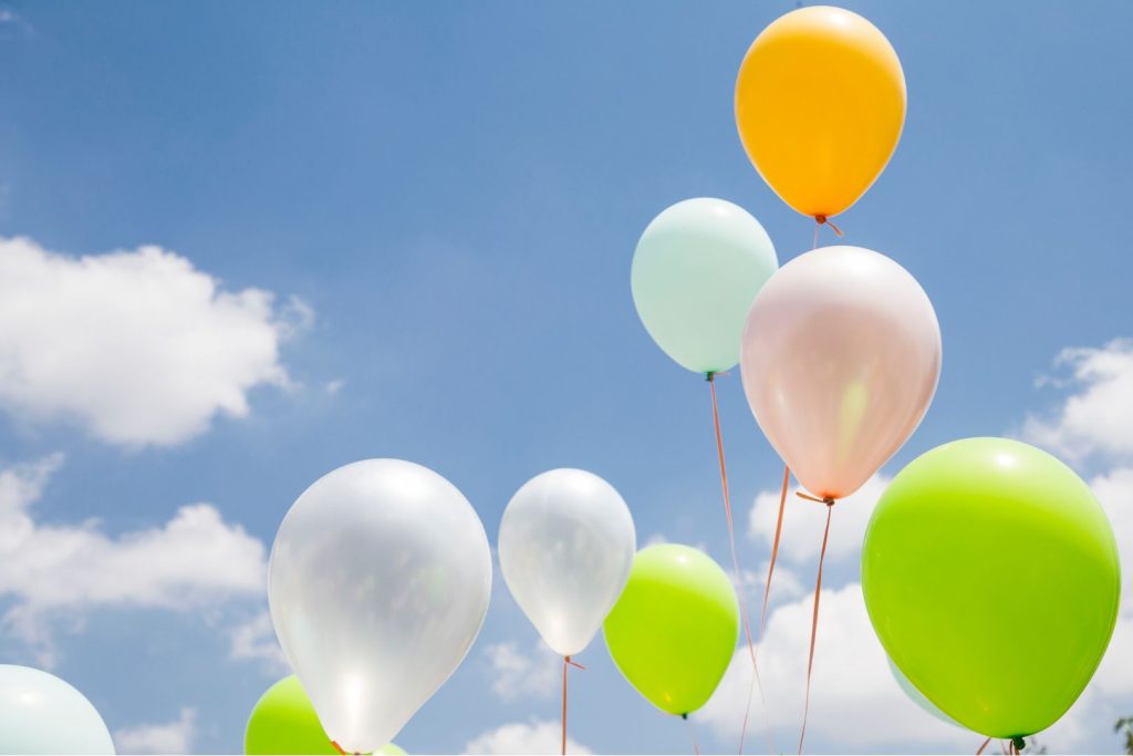 colorful balloons in the sky